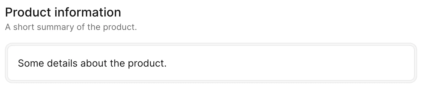 Panel header with a title and a description line underneath