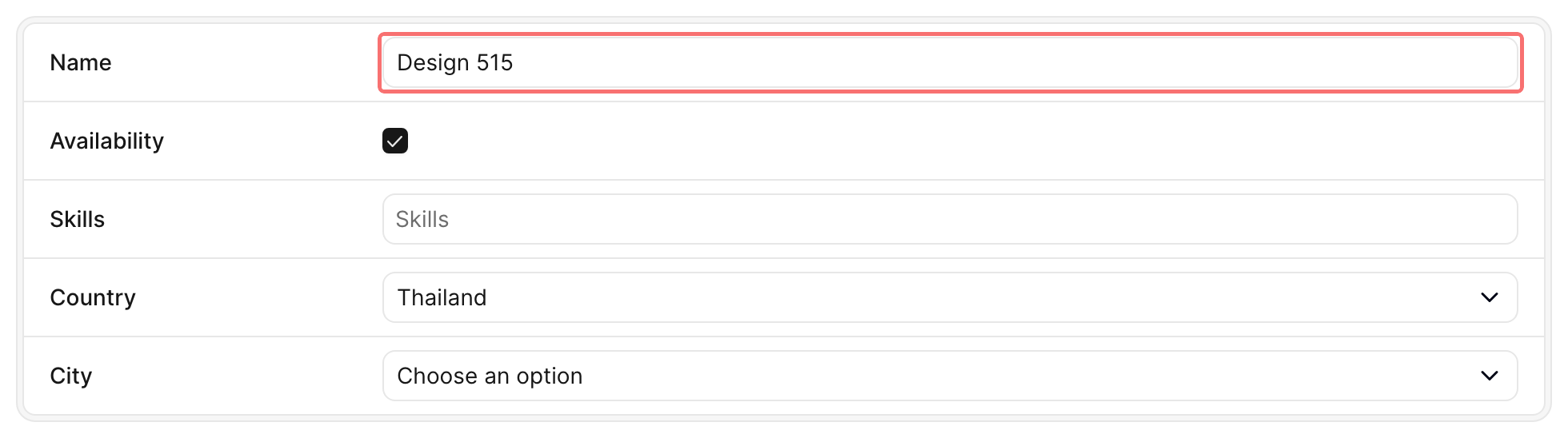 Edit input target