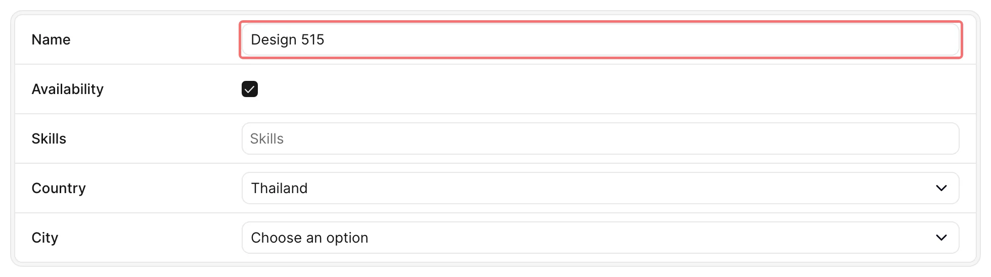 Edit input target