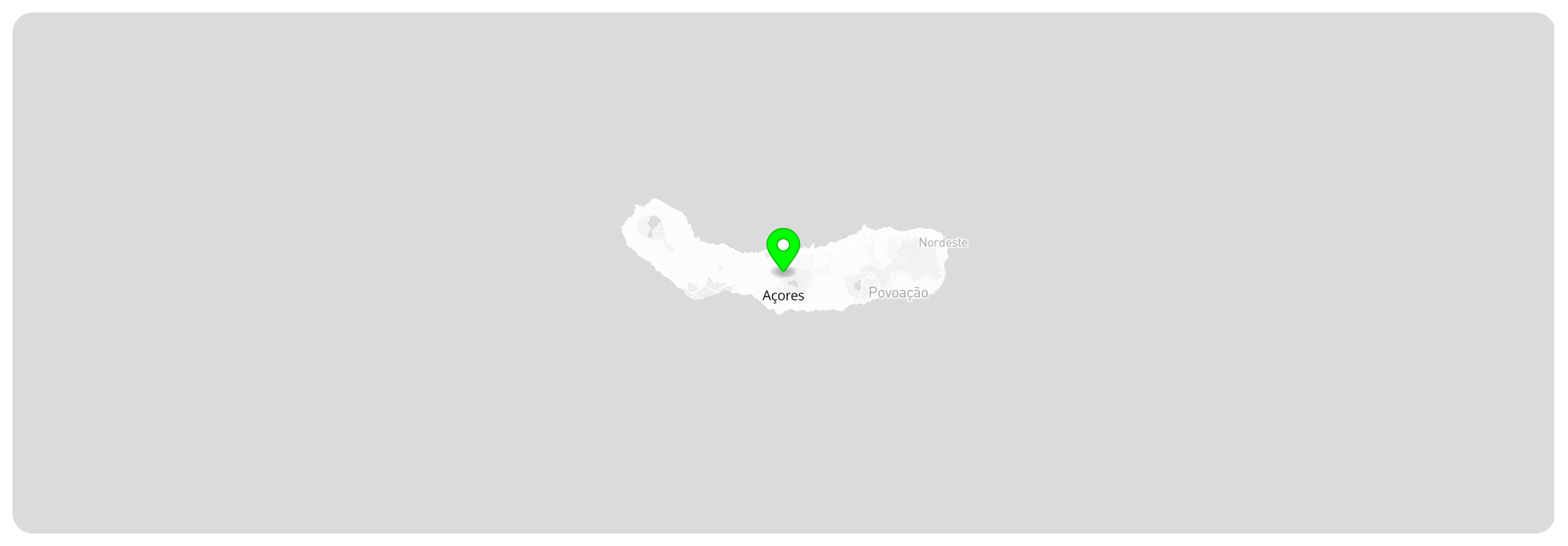 A map view zoomed on the Azores showing an extra marker labelled Açores with tooltip São Miguel.