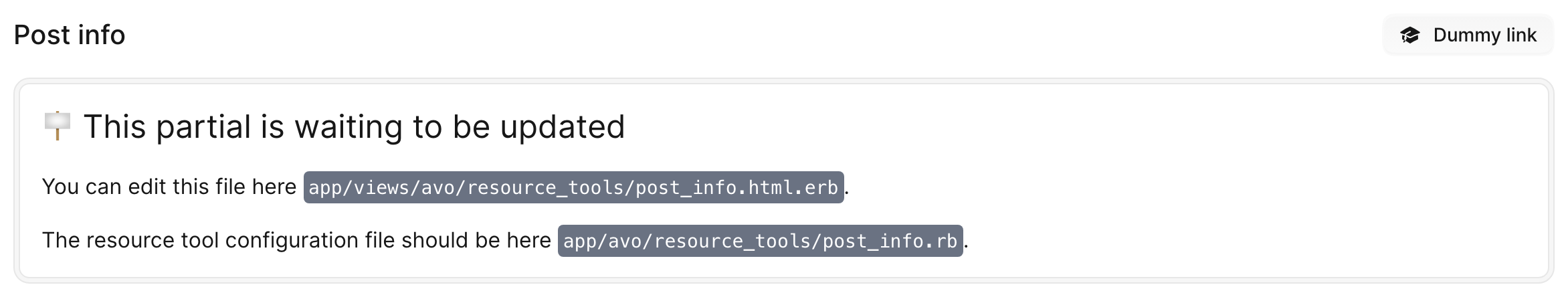 Avo resource tool partial