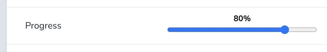 Progress bar custom field edit