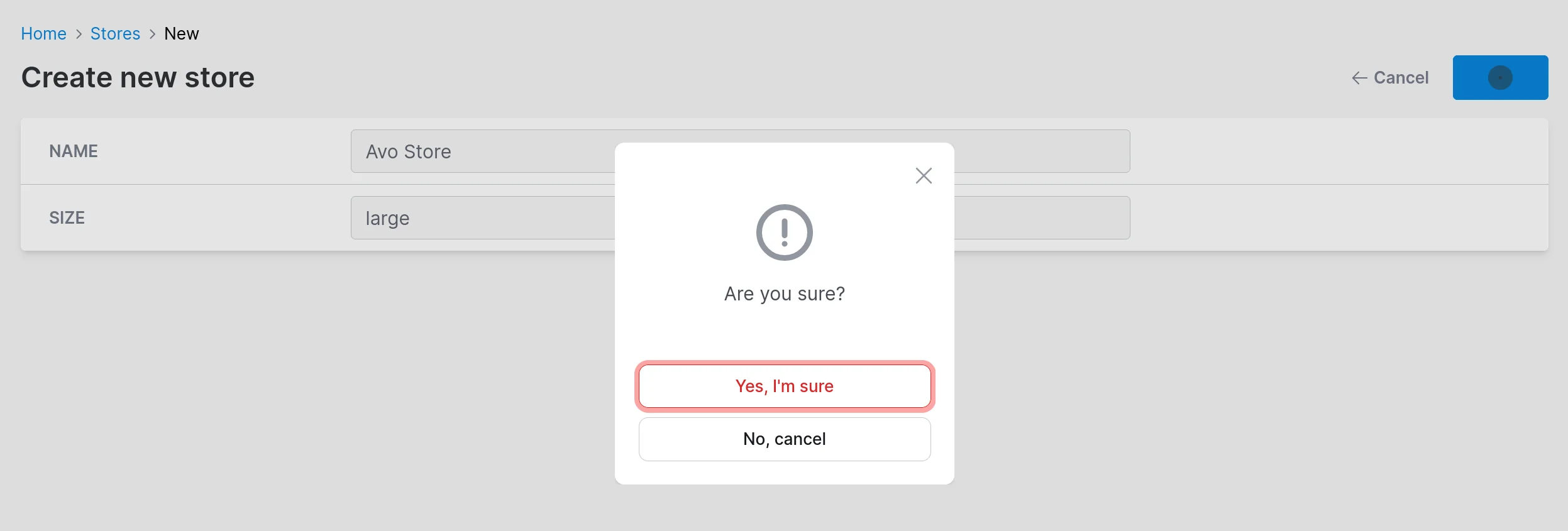 Confirm on save