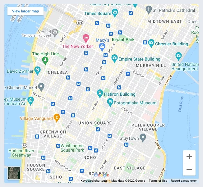 Avo Dashboard Map card