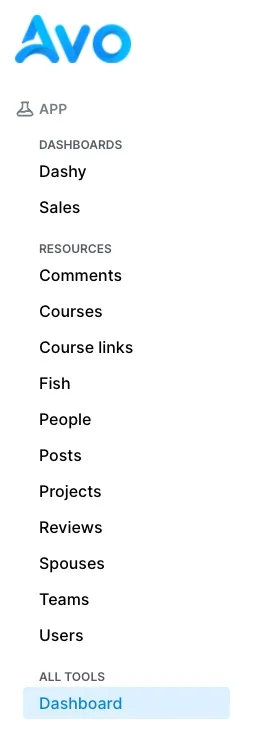 Avo menu editor