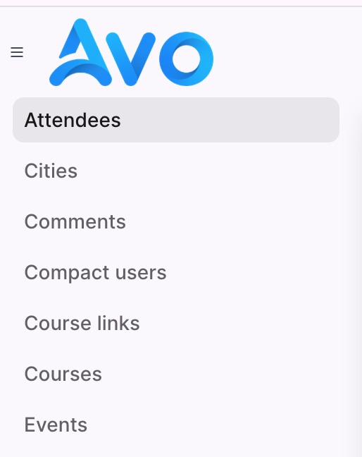 Avo menu editor