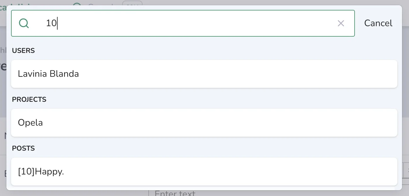 Search label
